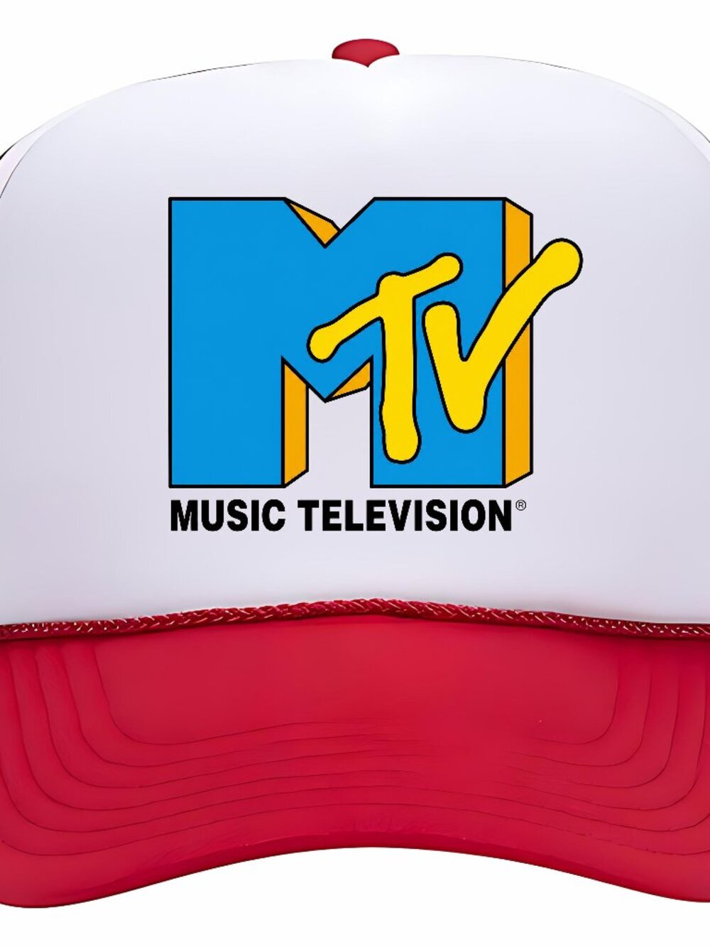 Mtv Music Television 80's Foam Trucker Mesh Snapback Cap Hat Black New